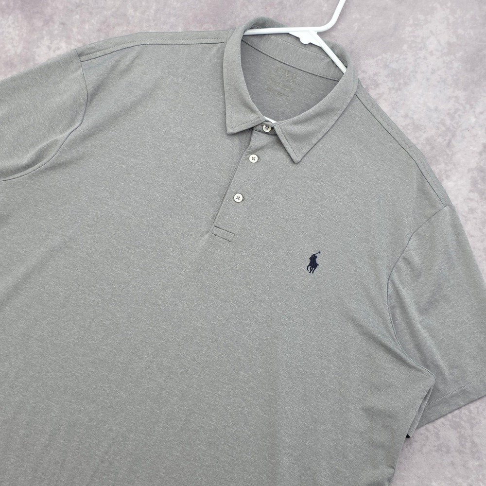 Polo Ralph Lauren Performance Golf Polo Shirt Mens XXL Gray Short Sleeve Pony